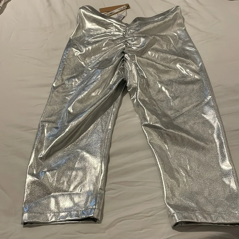Skims Mettalic swim shorts (nickel)